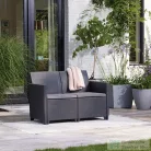 Curver Claire 2 üléses műrattan kerti kanapé grafit 252689