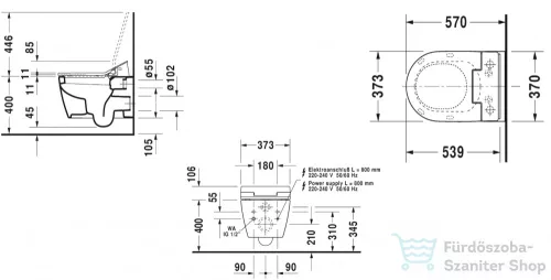 Duravit ME BY STARCK fali wc Sensowash ülőkéhez,2528590000
