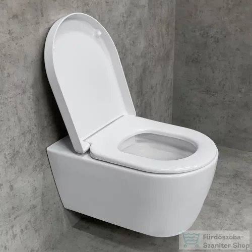 Duravit ME BY STARCK Rimless (öblítőperem nélküli) fali wc Wondergliss bevonattal,fehér/White Satin matt 25290926001