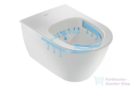 Duravit ME BY STARCK Rimless (öblítőperem nélküli) fali wc Wondergliss bevonattal,fehér/White Satin matt 25290926001