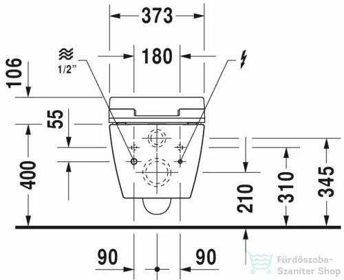 DURAVIT ME by Starck fali wc SENSOWASH-hoz 4,5L HygieneGlaze felülettel 2529592000 ( 252959 )