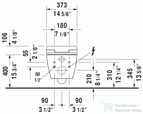 DURAVIT ME by Starck fali wc SENSOWASH-hoz 4,5L HygieneGlaze felülettel 2529592000 ( 252959 )