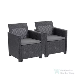 Curver Claire duo műrattan kerti fotel grafit 252978