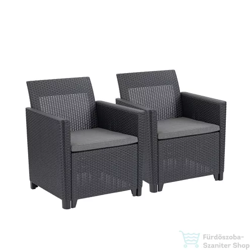 Curver Claire duo műrattan kerti fotel grafit 252978