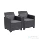 Curver Claire duo műrattan kerti fotel grafit 252978