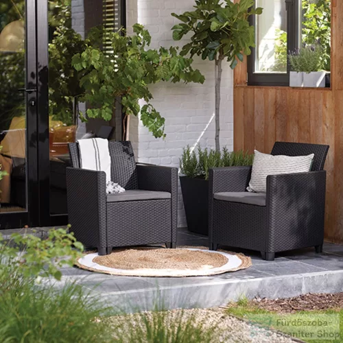Curver Claire duo műrattan kerti fotel grafit 252978