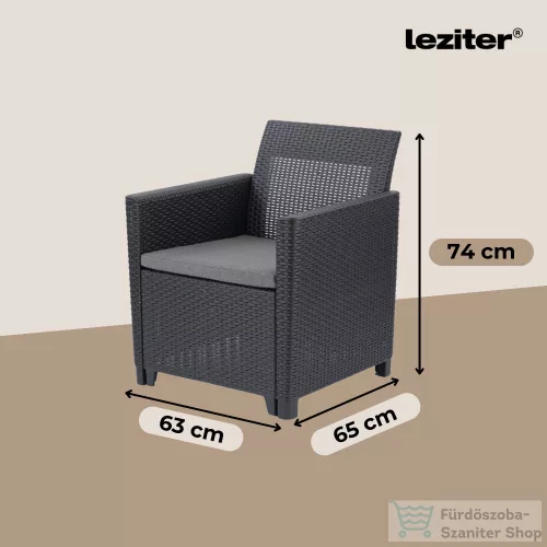 Curver Claire duo műrattan kerti fotel grafit 252978