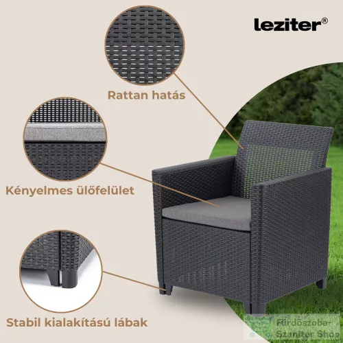 Curver Claire duo műrattan kerti fotel grafit 252978