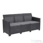 Curver Claire 3 üléses műrattan kerti kanapé grafit 252980