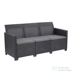   Curver Claire 3 üléses műrattan kerti kanapé grafit 252980