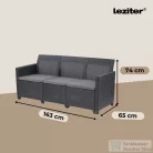 Curver Claire 3 üléses műrattan kerti kanapé grafit 252980