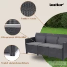 Curver Claire 3 üléses műrattan kerti kanapé grafit 252980