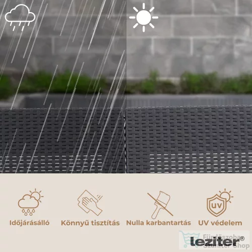 Curver Claire 3 üléses műrattan kerti kanapé grafit 252980