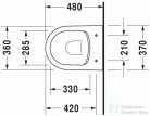 Duravit ME by Starck Compact Rimless (öblítőperem nélküli) fali wc 2530090000 ( 253009 )