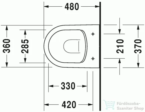 Duravit ME by Starck Compact Rimless (öblítőperem nélküli) fali wc 2530090000 ( 253009 )