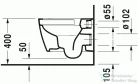 Duravit ME by Starck Compact Rimless (öblítőperem nélküli) fali wc 2530090000 ( 253009 )