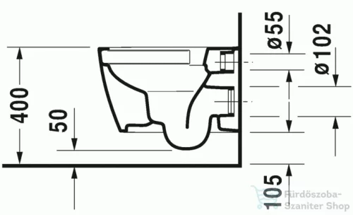 Duravit ME by Starck Compact Rimless (öblítőperem nélküli) fali wc 2530090000 ( 253009 )