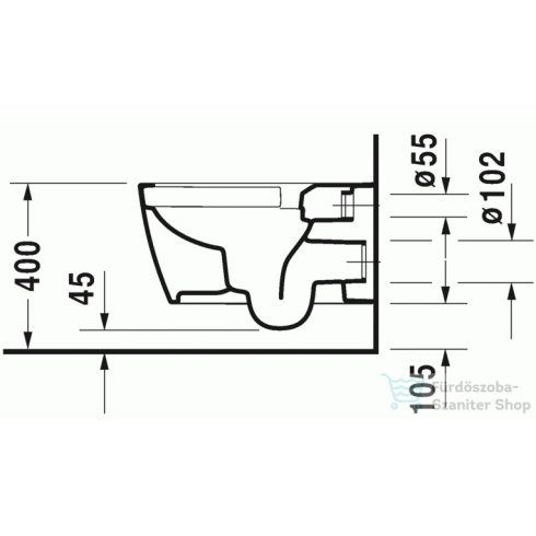 Duravit ME BY STARCK Compact Rimless (öblítőperem nélküli) fali wc HygieneGlaze mázzal,fehér/White Satin Matt 2530099000
