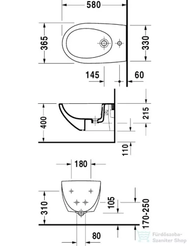 Duravit Architec függesztett bidé 2531150000 ( 253115 )
