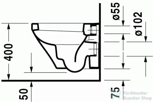 Duravit DURASTYLE Compact fali wc Wondergliss bevonattal, 48x37 cm 25390900001