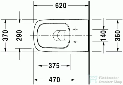 Duravit Durastyle öblítőperem nélküli Rimless fali wc 62x37cm 2542090000 ( 254209 )