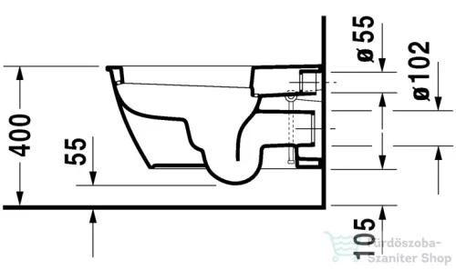 Duravit Darling New mélyöblítésű, hosszított függesztett wc 62 cm 2544090000 ( 254409 )