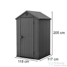 Curver Darwin 4x4 műanyag kerti ház szürke 259005