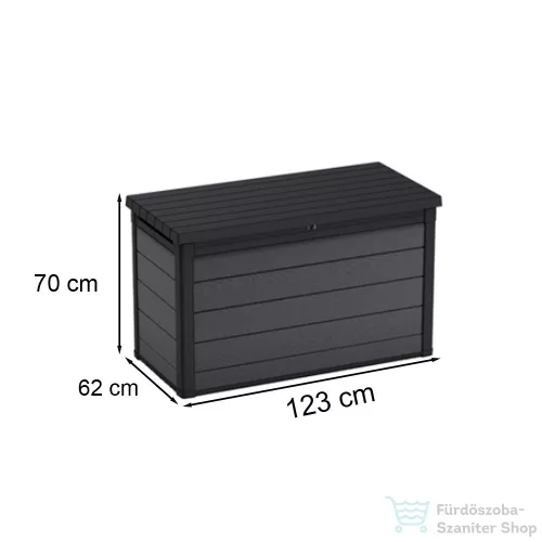 Curver Cortina műanyag kerti láda 380L szürke 259018