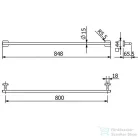 Kludi VELA S 80 cm-es törölközőtartó, szálcsiszolt arany  25961N0