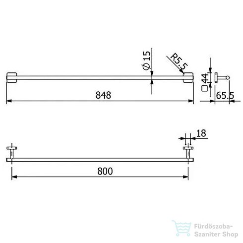 Kludi VELA S 80 cm-es törölközőtartó, szálcsiszolt bronz 25961N1