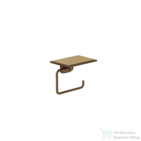 Kludi VELA S toalettpapír tartó, polccal, szálcsiszolt bronz 25971N1