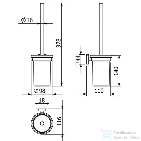 Kludi VELA S toalettkefe garnitúra, króm 2597405