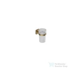   Kludi VELA S fali pohártartó üveg pohárral, szálcsiszolt arany 25975N0