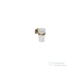   Kludi VELA S fali pohártartó üveg pohárral, szálcsiszolt bronz 25975N1