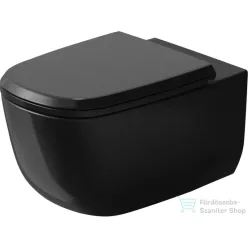   Duravit AURENA perem nélküli fali WC ülőke nélkül, HygieneFlush öblítéssel, fényes fekete 259809AB00