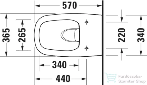 Duravit AURENA perem nélküli fali WC ülőke nélkül, HygieneFlush öblítéssel, fényes fekete 259809AB00