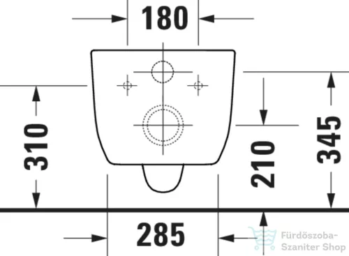 Duravit AURENA perem nélküli fali WC ülőke nélkül, HygieneFlush öblítéssel, fényes fekete 259809AB00