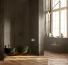 Duravit AURENA perem nélküli fali WC ülőke nélkül, HygieneFlush öblítéssel, fényes fekete 259809AB00