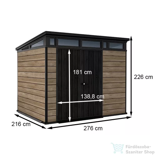 Curver Signature PENT 9X7 műanyag kerti ház kőrisfa 259819