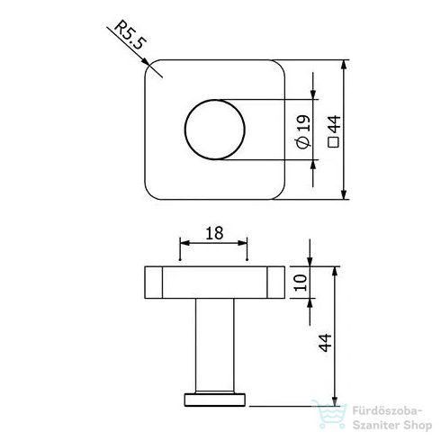 Kludi VELA S akasztó, szálcsiszolt fegyvermetál 25984N2