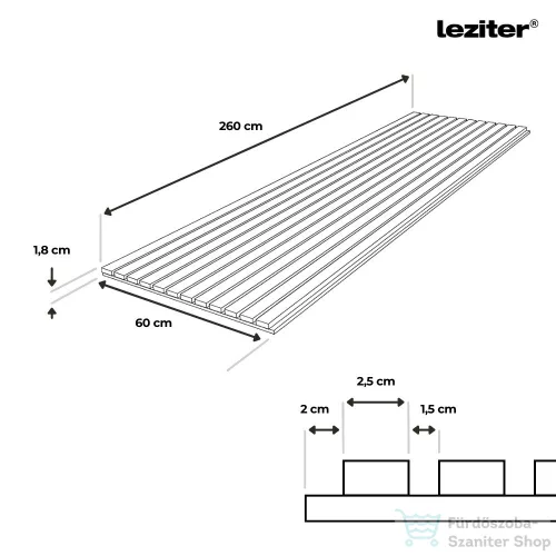 Leziter Akusztikus falpanel dió hatású 260x60x1,8 cm 260060-Walnut