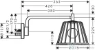Hansgrohe AXOR LAMPSHOWER NENDO fali fejzuhany zuhanykarral, alaptest nélkül, polírozott fekete króm 26031330