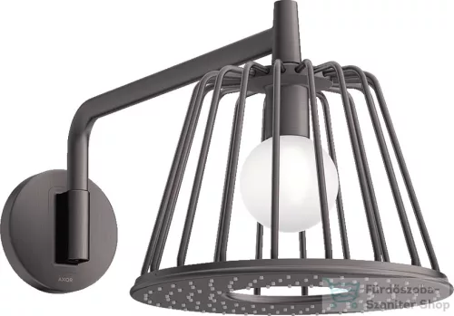 Hansgrohe AXOR LAMPSHOWER NENDO fali fejzuhany zuhanykarral, alaptest nélkül, szálcsiszolt fekete króm 26031340