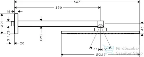 Hansgrohe Axor AXOR 350 Air 1jet fejzuhany szálcsiszolt nikkel 26034820