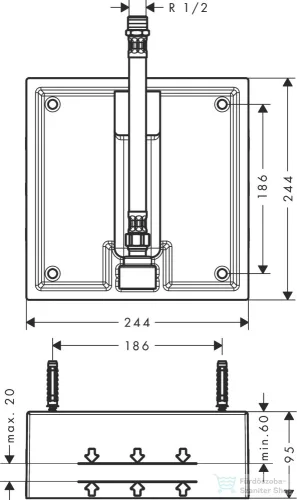 Hansgrohe AXOR  alaptest fejzuhanyhoz,26039180