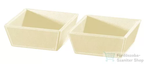 Sapho ECO PELLE piperekosár 19,6x19,6x8 cm, Krémszín, 2 db 2605CR