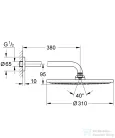 Grohe Rainshower Cosmopolitan 310 fejzuhany 38 cm-es zuhanykarral,Króm 26066000
