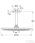 Grohe Rainshower Cosmopolitan 310 mennyezeti fejzuhany 14,2 cm-es zuhanykarral,SuperSteel 26067DC0