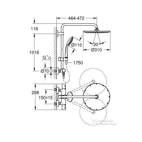Grohe Euphoria XXL 310 termosztátos zuhanyrendszer 26075000