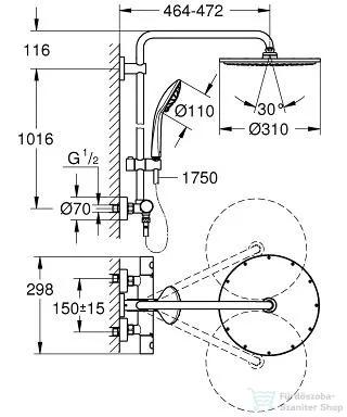 Grohe Euphoria XXL 310 termosztátos zuhanyrendszer 26075000